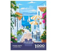 Puzzles De 1000 Pièces Pour Adultes Greek Island Street Scene Puzzle Pour Adolescents Course De Vitesse Manuelle Entraînez Votre Cerveau Et Vos Mains, Des Jouets Addictifs Pour Cultiver La Patience 38
