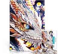 Puzzles de 1000 pièces pour Adultes Gros Plan sur l'œil du Dragon Jeu Familial pour et Offrir en Cadeau à Toute la Famille 75x50cm