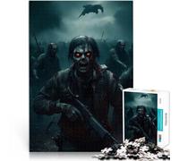 Puzzles de 1000 pièces pour Adultes Guerre des Zombies Jouets de Divertissement Familial avec Affiche et Feuille de Questions correspondantes 38x26cm