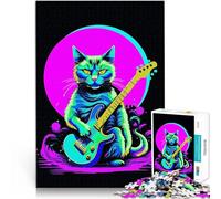 Puzzles de 1000 pièces pour Adultes Guitare ÉLECTRIQUE Cat Jouets éducatifs d'apprentissage Renforcer l'amour Entre Les Couples 50x70cm