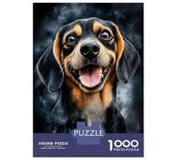 Puzzles De 1000 Pièces pour Adultes Happy Beagle Portrait Puzzle pour Adultes Jeu Pratique, Analyse Et Logique Jeu Stimulant Cadeaux 70x50cm/1000pcs