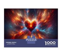 Puzzles De 1000 Pièces pour Adultes Heart Shaped Fireworks Puzzles pour Adolescents Activités Familiales Défi Éducatif Jeu Stimulant Et Divertissement en Famille 70x50cm/1000pcs