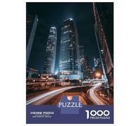 Puzzles De 1000 Pièces pour Adultes Hong Kong by Night Puzzles pour Adultes Jeux Relaxants Analyse Et Logique Activités Amusantes À La Maison, 52x38cm/1000pcs