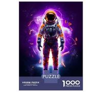 Puzzles De 1000 Pièces pour Adultes - Idée Cadeau Magenta Neon Astronaut Puzzles pour Adultes - Jouets Anti-Stress - Défi Difficile À Relever 70x50cm/1000pcs