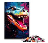 Puzzles de 1000 pièces pour Adultes Il y a Beaucoup d'éclaboussures colorées Autour du Puzzle Crocodile Jeu Stimulant Une œuvre d'art Convient aux Adolescents de 14 Ans et Plus 75x50cm