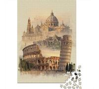 Puzzles De 1000 Pièces pour Adultes Italy Travel Guide Puzzle pour Adolescents Découpe De Précision Interaction Parent-Enfant Cadeaux Anti-Stress 70x50cm/1000pcs
