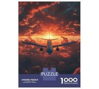 Puzzles De 1000 Pièces pour Adultes Jet Soars Through Sunset Skies Puzzle Anti-Stress, Jouet De Décoration Intérieure, Difficile Et Stimulant 52x38cm/1000pcs
