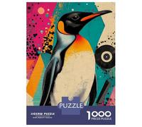 Puzzles De 1000 Pièces pour Adultes King Penguin Pop Art Colorful Pop Art Penguin Puzzle pour Adultes Jeu Pratique, Analyse Et Logique Jeu Stimulant Cadeaux 70x50cm/1000pcs