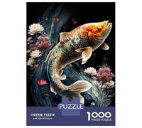 Puzzles De 1000 Pièces pour Adultes Koi Fish Japanese Puzzle pour Adultes, Jouet, Décoration Murale, Course De Vitesse, Difficile Et Stimulant 52x38cm/1000pcs