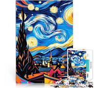 Puzzles de 1000 pièces pour Adultes La Nuit étoilée réinventée Jeu Familial Anti-Stress Défi Difficile Une œuvre d'art 38x26cm
