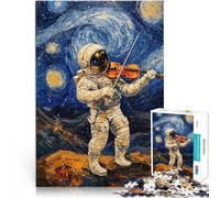 Puzzles de 1000 pièces pour Adultes L'astronaute de la Nuit étoilée, Violon de Van Gogh Jouets de Jeu Idées Cadeaux 38x26cm