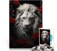 Puzzles de 1000 pièces pour Adultes Le Lion Blanc Séjour Anti-Stress pour Tuer Le Temps Car C'est Un pour Toute la Famille 38x26cm