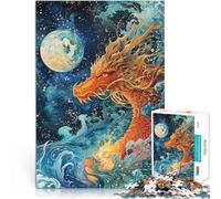 Puzzles de 1000 pièces pour Adultes Le Regard des Dragons célestes Jouets à Faire soi-même Cadeaux d'anniversaire 52x38cm