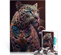 Puzzles de 1000 pièces pour Adultes Léopard féroce en Couleur Jeux éducatifs Décoration d'intérieur Jeu de défi Unique 52x38cm
