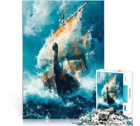 Puzzles de 1000 pièces pour Adultes Les Vikings naviguant Jouets éducatifs d'apprentissage pour la décoration intérieure 75x50cm