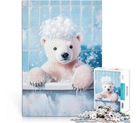 Puzzles de 1000 pièces pour Adultes L'heure du Bain de l'ours Polaire défi éducatif Car C'est Un pour Toute la Famille 75x50cm