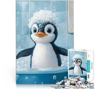 Puzzles de 1000 pièces pour Adultes L'heure du Bain des Pingouins Jouets Anti-Stress Car C'est Un pour Toute la Famille 52x38cm