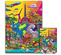 Puzzles de 1000 pièces pour adultes,lieux d'intérêt de dessins animés. Puzzles impossibles pour adultes. Casse-tête à faire soi-même,jeu familial idéal ou cadeau décoratif. 26x38cm/10,23x14,96 pouces.