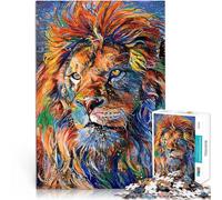 Puzzles de 1000 pièces pour Adultes Lion Abstrait Entraînez Votre Cerveau et Vos Mains Renforcer l'amour Entre Les Couples 52x38cm