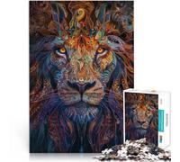 Puzzles de 1000 pièces pour Adultes Lion Abstrait Mystique Réduction du Stress intéressante Renforcer l'amour Entre Les Couples 50x70cm