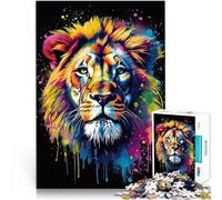 Puzzles de 1000 pièces pour Adultes Lion coloré avec des Gouttes Coupe de précision Renforcer l'amour Entre Les Couples 75x50cm