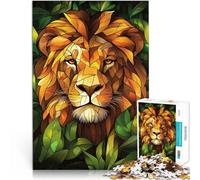 Puzzles de 1000 pièces pour Adultes Lion dans Le Feuillage Entraînez Votre Cerveau et Vos Mains Super Cadeau 38x26cm