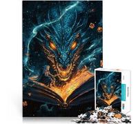 Puzzles de 1000 pièces pour Adultes Livre Dragon & Magicien Défi Difficile pour soulager Le Stress Œuvre d'art 52x38cm