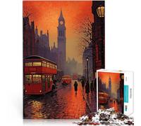 Puzzles de 1000 pièces pour Adultes Londres, Angleterre Fait de Papier,pour Les 14 Ans et Plus décoration Murale de Jeu Idées Cadeaux。Taille:38x52cm/14.9x20.4pouce