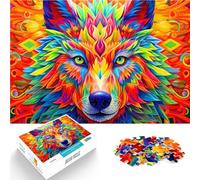 Puzzles de 1000 pièces pour Adultes Loup coloré Séjour Anti-Stress pour Tuer Le Temps Car C'est Un pour Toute la Famille 52x38cm