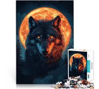 Puzzles de 1000 pièces pour Adultes “Loup-Garou de la Pleine Lune” Fait de Papier,Convient aux 14 Ans et Plus Jeu de défi Unique Cadeaux d'anniversaire et Cadeaux Uniques。Taille:26x38cm