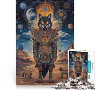 Puzzles de 1000 pièces pour Adultes Loup Guerrier Jouets de Divertissement Familial Décoration Murale, Cadeaux Uniques pour Anniversaire et Noël 26x38cm