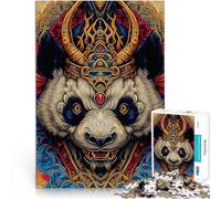 Puzzles de 1000 pièces pour Adultes l'ours Panda dans l'art Japonais Impossible Chaque pièce est Unique - Jeu Familial Stimulant et Amusant 75x50cm