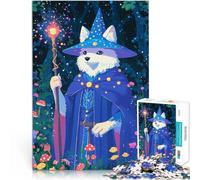 Puzzles de 1000 pièces pour Adultes Magicien du Chien Blanc Défi Difficile pour soulager Le Stress Œuvre d'art 52x38cm