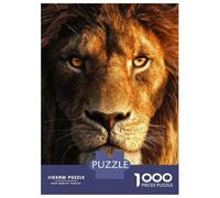Puzzles De 1000 Pièces pour Adultes Majestic Lion Portrait, Golden Eyes Puzzle Jeux De Famille Difficile Difficile Cadeaux Uniques pour Anniversaire Et Noël 70x50cm/1000pcs