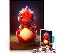 Puzzles de 1000 pièces pour Adultes Mignon bébé Dragon de Flamme Jeu éducatif Défi Jouet Renforcer l'amour Entre Les Couples 38x52cm