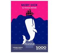 Puzzles De 1000 Pièces pour Adultes Moby Dick Minimalist Book Cover Puzzles pour Adultes, Jouet, Décoration Murale, Interaction Parent-Enfant 38x26cm/1000pcs