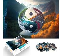 Puzzles de 1000 pièces pour Adultes Montagnes Yin et Yang Jeu Familial Anti-Stress Défi Difficile Une œuvre d'art 75x50cm