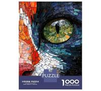 Puzzles De 1000 Pièces pour Adultes Mosaic Cat Eye Close-Up Puzzles pour Adolescents Activités Familiales Défi Éducatif Jeu Éducatif Jouet De Défi 52x38cm/1000pcs