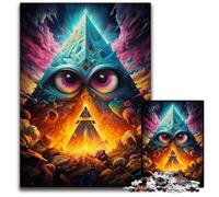 Puzzles de 1000 pièces pour Adultes Motif Triangle et Pyramide Puzzles stimulants Casse-tête à Faire soi-même Jeu Familial idéal ou Cadeau décoratif 1000 pièces (38x26cm)