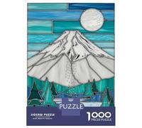 Puzzles De 1000 Pièces pour Adultes Mountain Landscape Stained Glass Les Puzzles pour Adultes Améliorent La Mémoire Et Stimulent Le Cerveau. Idées Cadeaux pour Les Amis Et La Famille 52x38cm/1000pcs