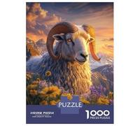 Puzzles De 1000 Pièces pour Adultes Mountain Ram in Bloom Puzzle pour Adultes Jeu Pratique, Analyse Et Logique Jeu Stimulant Cadeaux 70x50cm/1000pcs