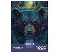 Puzzles De 1000 Pièces pour Adultes Mystic Bear Under Moonlight -1 Puzzles pour Adultes - Jeu De Réflexion, Analyse Et Logique pour Les Amateurs De Jeux 38x26cm/1000pcs