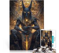Puzzles de 1000 pièces pour Adultes Mythologie Royale d'Anubis Fait de Bois pour et à partir de 14 Ans et Plus décoration Murale de Jeu Cadeaux Uniques pour Anniversaire et Noël。Taille:50x75cm