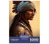 Puzzles De 1000 Pièces pour Adultes Native American Warrior Puzzle pour Adolescents Améliore La Mémoire Chaque Pièce Est Unique - Jouets Et Jeux Éducatifs 70x50cm/1000pcs