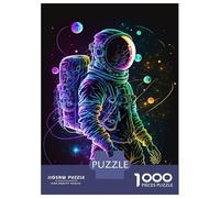 Puzzles De 1000 Pièces pour Adultes Neon Astronaut Puzzles pour Adultes - Décoration Murale - Loisirs À Domicile - Cadeaux d'anniversaire Et De Noël Uniques 52x38cm/1000pcs