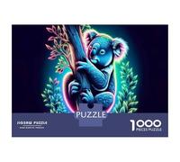 Puzzles De 1000 Pièces pour Adultes Neon Koala Art Print Puzzle pour Adolescents - Cadeau d'anniversaire - Difficile Et Stimulant - Cadeaux Uniques pour Un Anniversaire Ou Noël 52x38cm/1000pcs