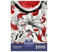 Puzzles De 1000 Pièces pour Adultes Nine-Tailed Fox Digital Art Puzzle Adulte Jeux Relaxants Défi Difficile Aide À Exercer Le Cerveau 38x26cm/1000pcs