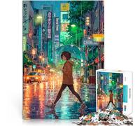 Puzzles de 1000 pièces pour Adultes Nuit pluvieuse à Tokyo Jouets de Jeu pour Cadeau Familial Jeu de défi Unique 52x38cm