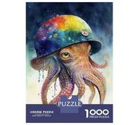 Puzzles De 1000 Pièces pour Adultes Octopus in Watercolor Puzzles pour Adolescents Jeu Familial Améliore La Mémoire Difficile Et Stimulant 38x26cm/1000pcs