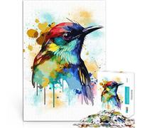 Puzzles de 1000 pièces pour Adultes Oiseau Aquarelle Abstrait Jouets Jeux éducatifs Soulagement du Stress Bon Cadeau 52x38cm